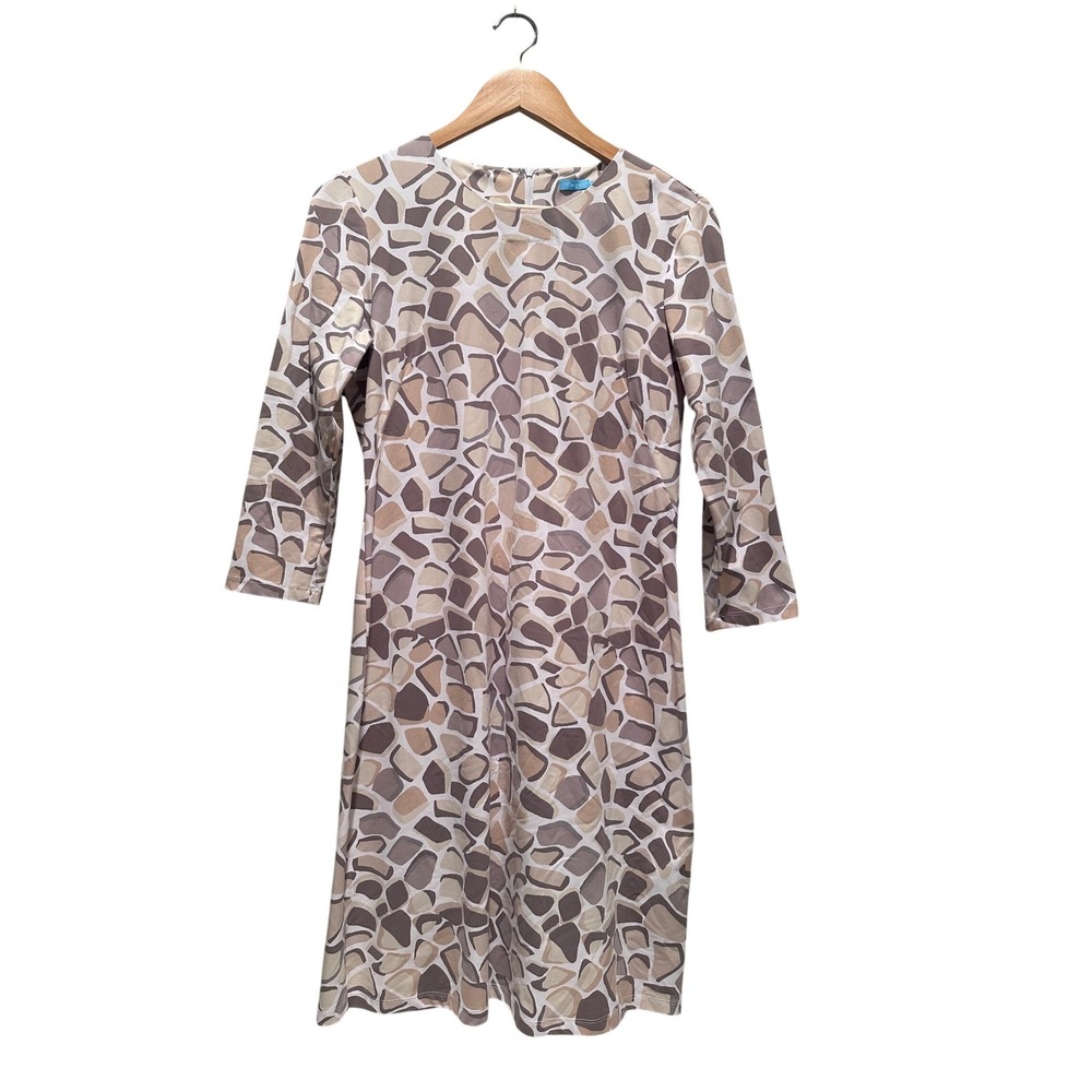 J.McLaughlin Gray‎ Off White Cobblestone Sophia Jersey Dress Medium